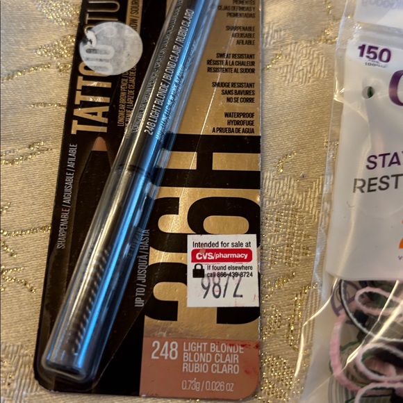 Maybelline Tattoo Studio Eyebrow Pencil waterproof light Blonde.FREE Goody sport - Picture 3 of 7